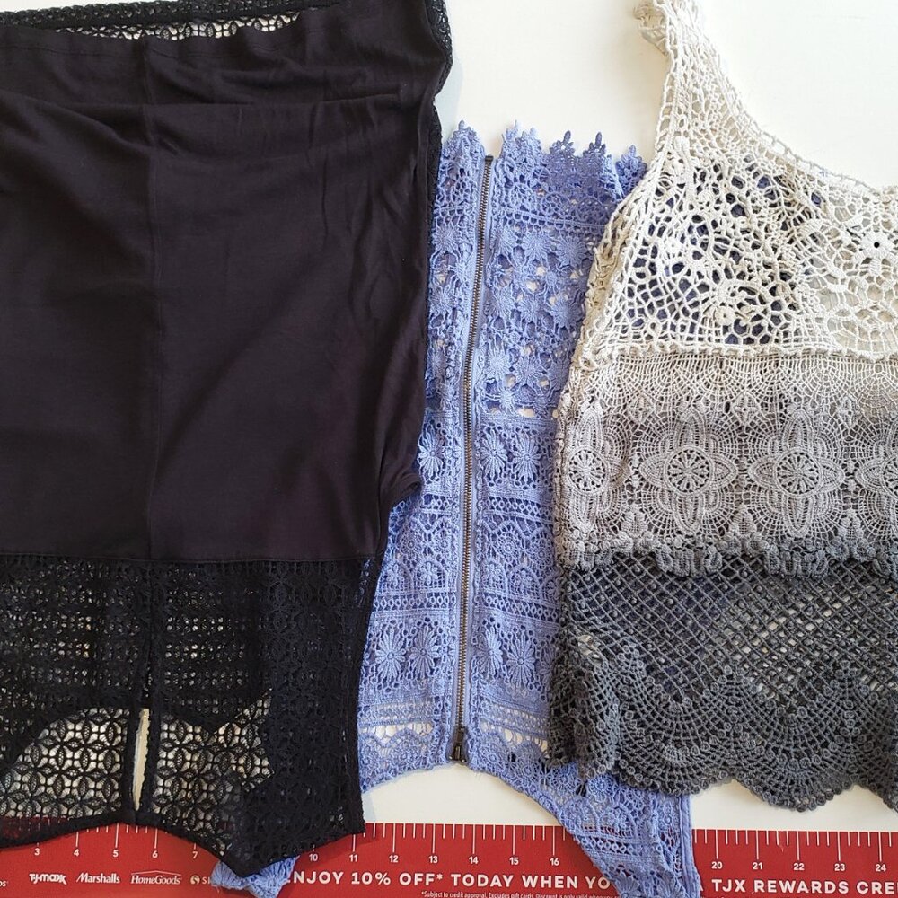 Boho crochet bundle of 3 tank style tops - Picture 2 of 13